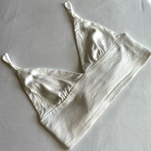 Zara Crop Top - White, Sleeveless